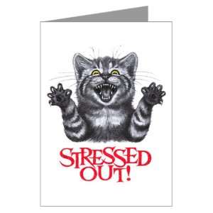  Greeting Card Stressed Out Cat 