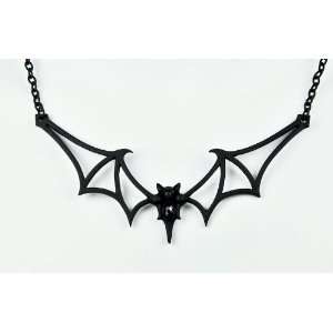 Black Tribal Gothic Vampire Bat Necklace Deathrock Rockabilly Dracula 