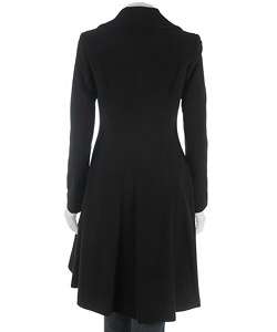 DKNY Cashmere Blend Fit & Flare Wool Swing Coat  