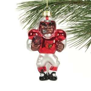 Louisville Cardinals Angry Football Player Glass Ornament  :  