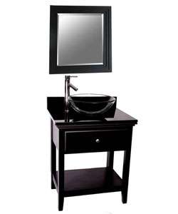 Verona Black Vanity With Mirror  