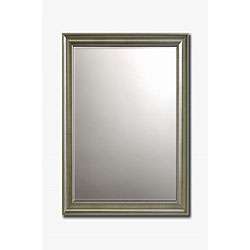 Old World Silver Framed Beveled Wall Mirror  Overstock