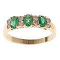 Yach 14k Yellow Gold Zambian Emerald and 1/8ct TDW Diamond Ring (G H 