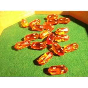   Transparent Crystal Shaped Orange 10 Sided D10 Dice Toys & Games