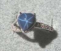 LINDE LINDY CORNFLWR BLUE STAR SAPPHIRE CREATED SS RING  