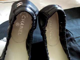   ™ Black Lambskin Leather Ballerina Flats 39/8M (Spring Summer 2012