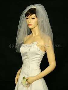   Ivory Shoulder Short Length 20/25 Cut Edge Bridal Wedding Veil  