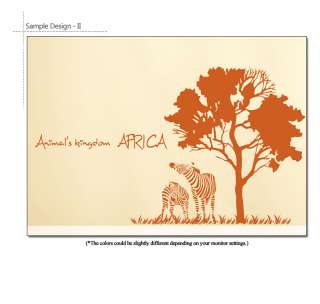 AFRICA Big Size Wall Sticker Vinyl Art Decal ZEBRA TREE  