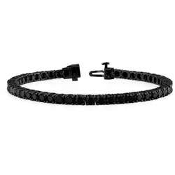   Black Rhodium 8ct TDW Black Diamond Tennis Bracelet  