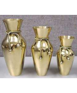 Brass Vases with Rope  
