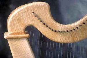 34 String Regency Floor Harp Solid Curly Maple Wood  