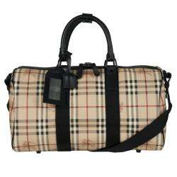 Burberry 3730164 17.5 Inch Small Check Print Carry On Duffel Bag 