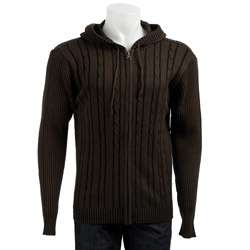 Retrofit Mens Cable Knit Hooded Sweater  Overstock