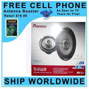 PIONEER TS G1643R 6.5 180 WATT CAR SPEAKERS PAIR 12562964270  