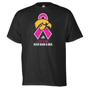  Iowa Hawkeyes adidas Black Ribbon Logo Breast Cancer 