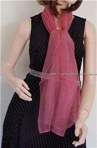 Oblong Evening Shawl Scarf Wrap Two Toned Layer SHEER See through 