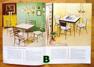 1962 Durham Furniture Catalog folding card tables chair  