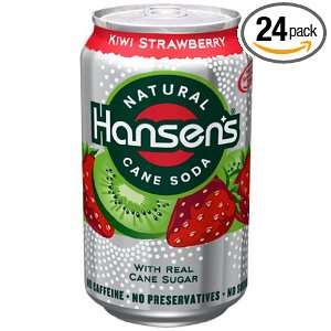 Hansen Beverage Kiwi Strawberry Soda, 12 Ounce Cans (Pack of 24 