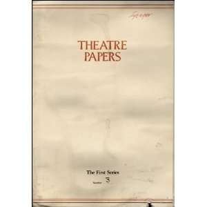 Theatre Papers  The First Series, No. 3 Peter Hulton B.K.S. Iyengar 