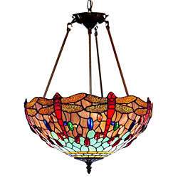 Tiffany style Dragonfly Stained Glass Chandelier  Overstock