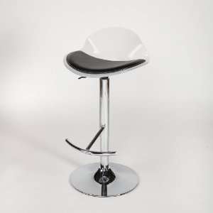  Contemporary Acrylic Adjustable Swivel Stool with Stitched 