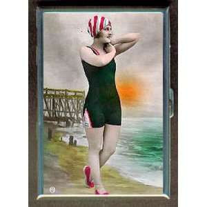 VINTAGE BATHING BEAUTY PHOTO ID Holder, Cigarette Case or Wallet MADE 