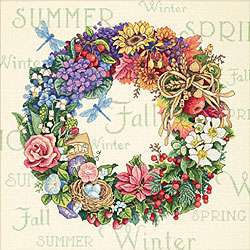 Wreath Of All Seasons Counted Cross Stitch Kit  Overstock