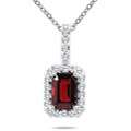 10k White Gold Ruby and 1/10ct TDW Diamond Necklace (H I, I1 I2) Today 