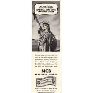  Print Ad 1949 NCB Travelers Checks NCB Travelers Checks Books
