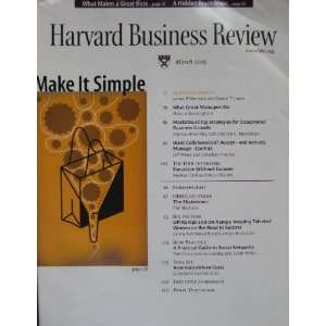   BUSINESS REVIEW, March 2005 (Make it Simple) Harvard Business Review