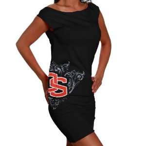 Oregon State Beavers Ladies Black Raw Edge Jersey Dress:  