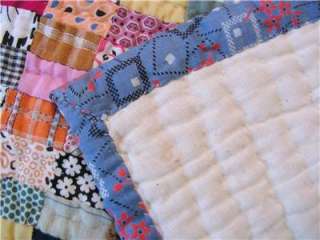   Quality Postage Stamp Quilt Handstitched Hand Quilted Museum 71 x 73