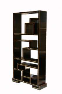 Oriental Black Lacquer Display Cabinet Bookcase s583s  