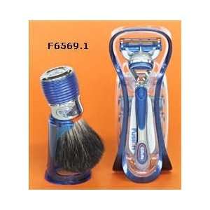 Omega Blue Sport Pure Badger Shaving Set with Shaving Brush, Stand 