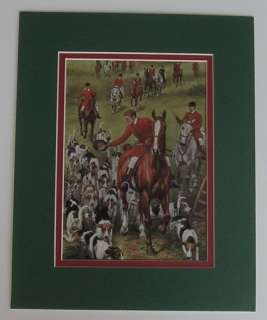 Fox Hunt Art Matted  Two Prints  Country Picture Art  