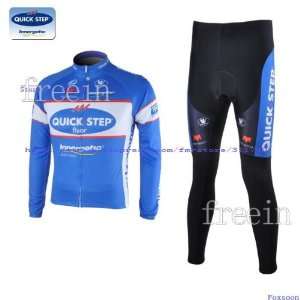 com 2010 quick step long sleeve cycling jerseys and pants set/cycling 