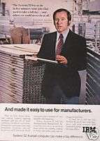 1977 IBM SYSTEM/32 COMPUTER Vintage Print Ad  