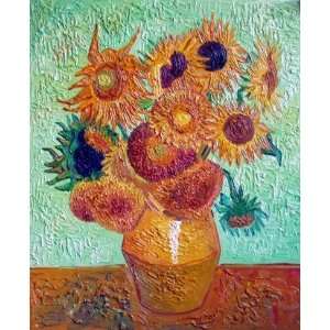   : Sunflowers: Vincent van Gogh Hand Painted Art: Home & Kitchen