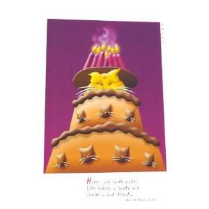  Honor Age with a Cake, Birthday Note Card, 5x7: Home 