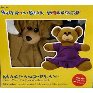   Make   And   Play 7 Brown Bear with Purple Dress Butterscotch: Toys