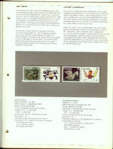 CANADA SOUVENIR COLLECTION POSTAGE STAMPS OF 1980  