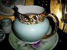 LIMOGES PITCHER~HAND PAINTED DAISY&GOLD COIN~ca 1894