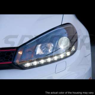 2010 + VW GOLF GTi DRL LED PROJECTOR HEADLIGHTS BLACK  