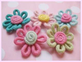 Cotton Rope Flower Appliques x 30pcs   Craft/Dolls  