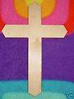 UNFINISHED ANGLE ENDS WOODEN CROSS CROSSES 11 x8