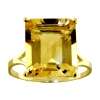 1009 Certified 6.5 Carat 14K Solid Gold Ring Octagon Citrine  