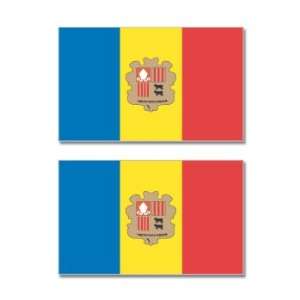  Andorra Country Flag   Sheet of 2   Window Bumper Stickers 