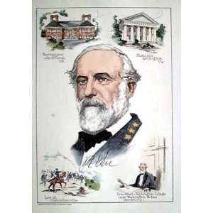  General Robert E Lee With 4 Views Poster Print: Home 