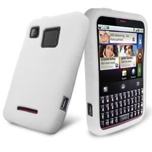  White Gel Skin Case for Motorola Charm MB502: Cell Phones 