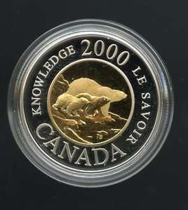 2000 CANADA Millenium 22KT PROOF GOLD $2 COIN Bears  